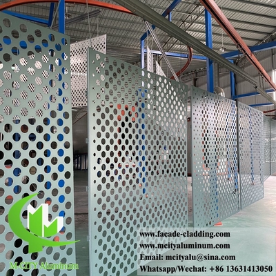 Façades métalliques personnalisées en feuille de revêtement en aluminium avec motif de trous ronds