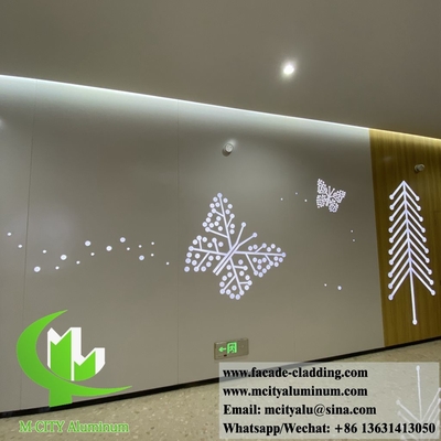 Parement en aluminium massif de couleur grain de bois pour la décoration intérieure de murs en bois