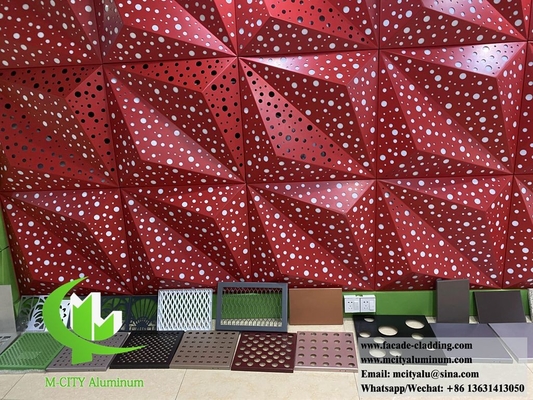 Conception en 3D de façades métalliques en feuille d'aluminium pour la décoration des revêtements muraux intérieurs et extérieurs