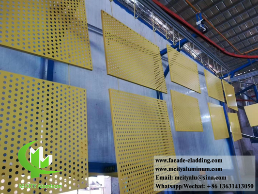 Panneaux perforés en aluminium pour les façades revêtues de revêtements muraux