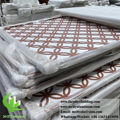 Panneau de tôle d'aluminium perforé décoratif en forme hexagonale en poudre couverte de couleur grise