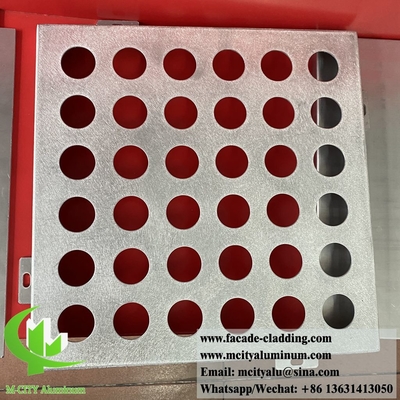 Conception de la perforation des trous ronds, façade en aluminium, système de revêtement des murs en métal