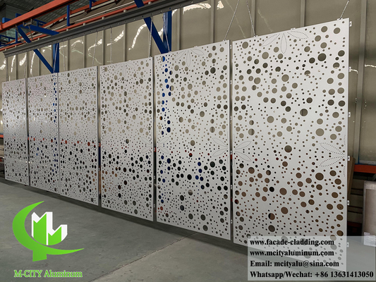 Écrans décoratifs à revêtement métallique de façades en aluminium perforé