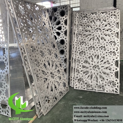 Islam design façade métallique revêtement murale en aluminium avec motifs perforés en poudre