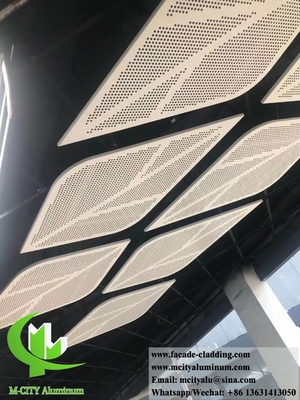 Panneau d'aluminium pour plafond métallique perforé pour la décoration de bâtiments de couleur blanche