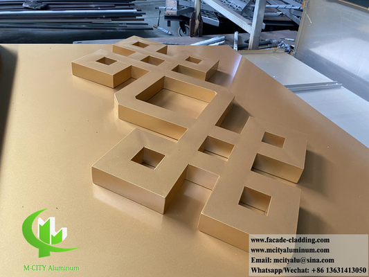 Conception 3D revêtement murale en aluminium massif couleur tranche 3mm soudage façade murale extérieure