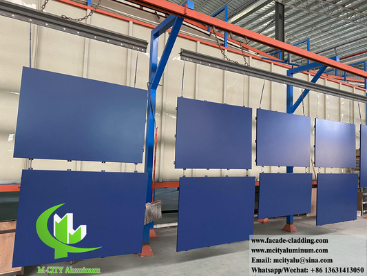 Panneau mural en aluminium massif de 3 mm pour revêtement de façade de bâtiment Décoration intérieure et extérieure Couleur bleue PVDF