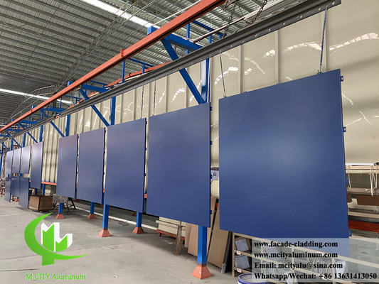 Panneau mural en aluminium massif de 3 mm pour revêtement de façade de bâtiment Décoration intérieure et extérieure Couleur bleue PVDF