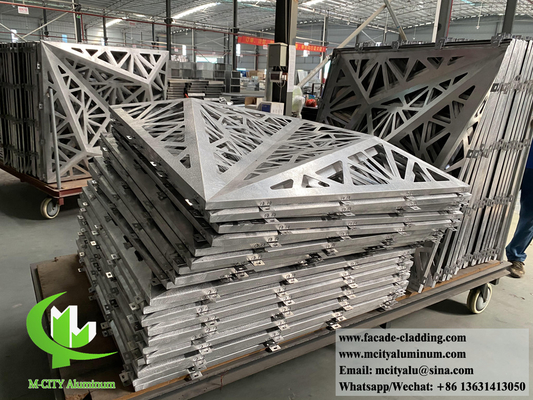 Panneaux d'aluminium 3D coupe laser design en poudre revêtue Akzo Nobel pour revêtement de mur extérieur
