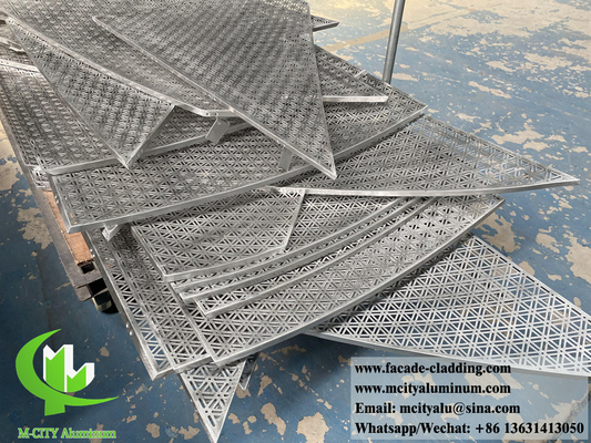 Feuille d'aluminium revêtue de métal extérieur avec perforation, trous ronds et revêtement en poudre pvdf
