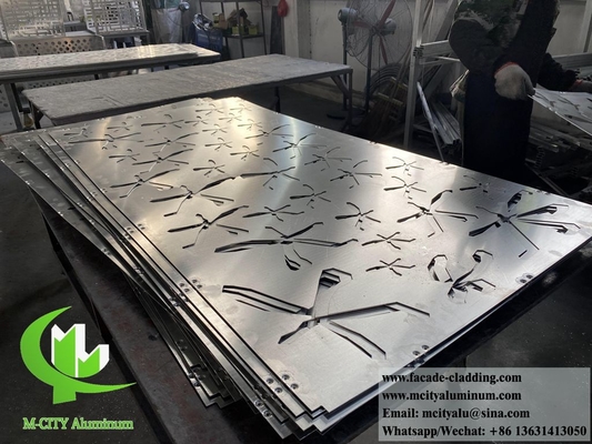 Panneaux d'affichage métalliques découpés au laser en feuille d'aluminium, matériau de décoration pour les façades de murs de bâtiments, revêtement en poudre