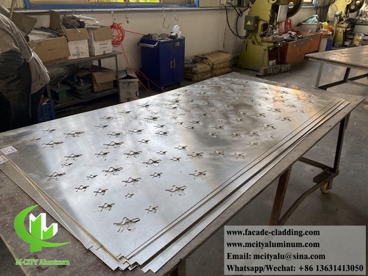 Feuille d'aluminium revêtue de métal extérieur avec perforation, trous ronds et revêtement en poudre pvdf