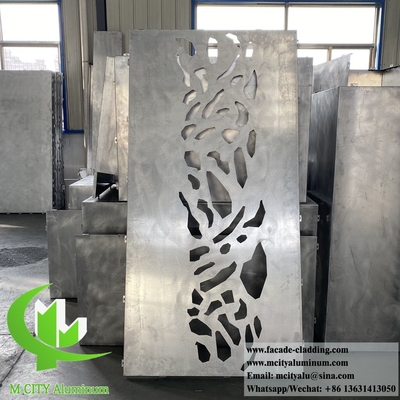 Panneaux d'affichage métalliques découpés au laser en feuille d'aluminium, matériau de décoration pour les façades de murs de bâtiments, revêtement en poudre