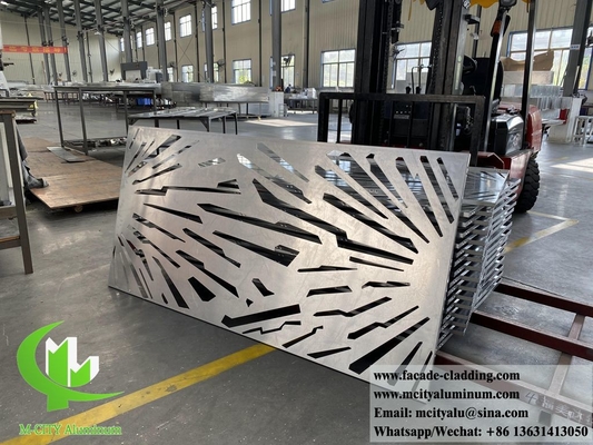 Panneaux d'affichage métalliques découpés au laser en feuille d'aluminium, matériau de décoration pour les façades de murs de bâtiments, revêtement en poudre