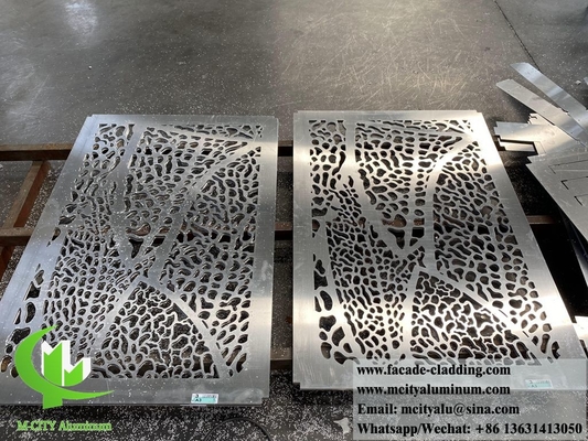 Écran métallique de 3 mm, coupe au laser, motifs de feuilles pour les revêtements muraux intérieurs, décoration de couleur de tranche