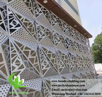Façade métallique 3D revêtement en aluminium conception creuse couleur tranche 1m x 1m épaisseur 3mm