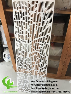 Façade métallique de design Tree Leaf revêtement en feuille d'aluminium avec motifs d'épaisseur 3 mm en poudre revêtue