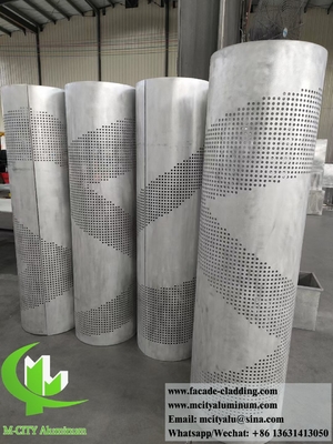 Modèle de perforation de revêtement en aluminium massif pour la décoration de colonnes avec lumière LED