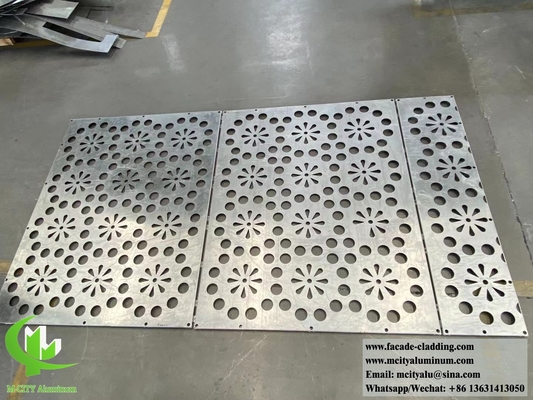 Panneaux en aluminium à écran métallique coupé au laser avec motifs de conception en poudre revêtus de PVDF avec couleurs
