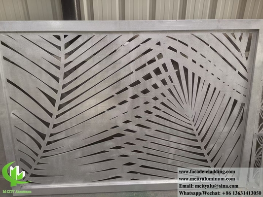 Panneaux en aluminium à écran métallique coupé au laser avec motifs de conception en poudre revêtus de PVDF avec couleurs