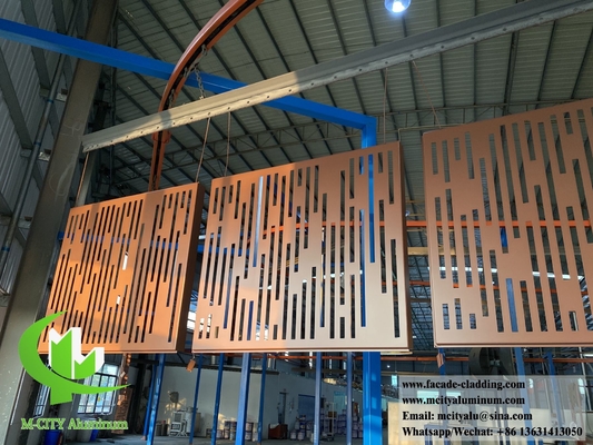 Parement en aluminium perforé façade murale en métal massif avec motifs PVDF 15 ans de garantie