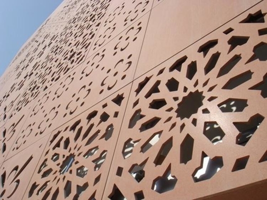 Écran métallique découpé au laser pour l'architecture revêtement en aluminium massif avec motif d'arbre