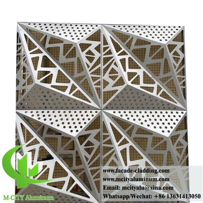 revêtement de mur métallique personnalisé en forme 3D feuille de façade en aluminium 1m x 1m couleur éclaboussure