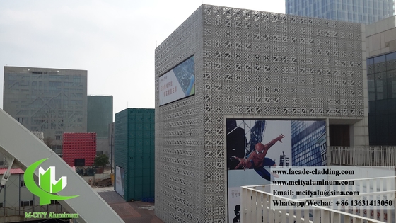 Écrans métalliques revêtus de poudre pour façade en aluminium perforé CNC