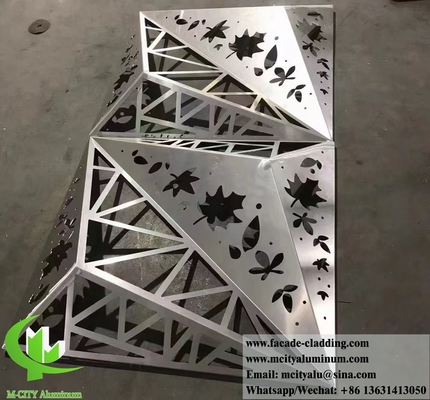 Panneaux d'aluminium 3D coupe laser design en poudre revêtue Akzo Nobel pour revêtement de mur extérieur