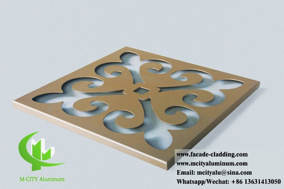 Écran métallique coupé au laser Panneaux en feuille d'aluminium à motifs revêtement PVDF épaisseur 3 mm