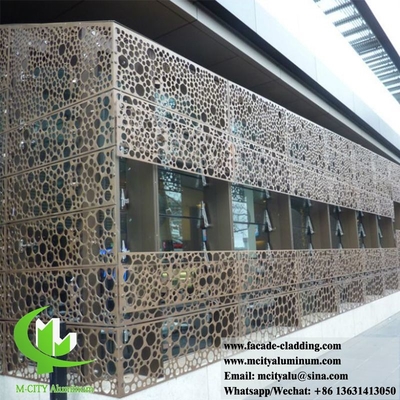 Écrans métalliques décoratifs Panneaux en aluminium Système de façade de revêtement murale Épaisseur 3 mm