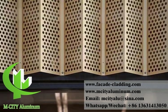 Écran métallique en forme 3D avec revêtement en aluminium solide à motif perforé pour revêtement de mur extérieur