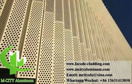 Panneaux d'aluminium en feuille perforée pour la décoration de façades de murs de bâtiments
