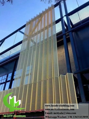 Écran métallique en forme 3D avec revêtement en aluminium solide à motif perforé pour revêtement de mur extérieur