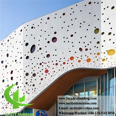 Panneaux muraux pour revêtements métalliques perforés en poudre recouverts de blanc pour les façades extérieures