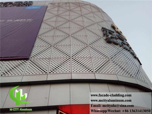 Panneaux d'affichage en aluminium perforé revêtement métallique extérieur architectural RAL Couleur PVDF