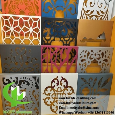 Écrans décoratifs extérieurs en métal en poudre d'aluminium revêtu de couleur de paille avec motifs