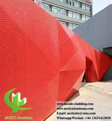 Façades métalliques Écran de découpe laser en aluminium Forme 3D revêtement mural extérieur Décoration architecturale