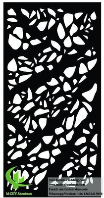 Panneaux de protection de la vie privée en aluminium décoratif avec motifs coupés au laser couvert en poudre couleur noire