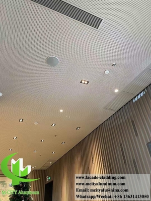 Plafond métallique perforé Panneau solide d'aluminium anti-rouille Décoration du plafond intérieur et extérieur
