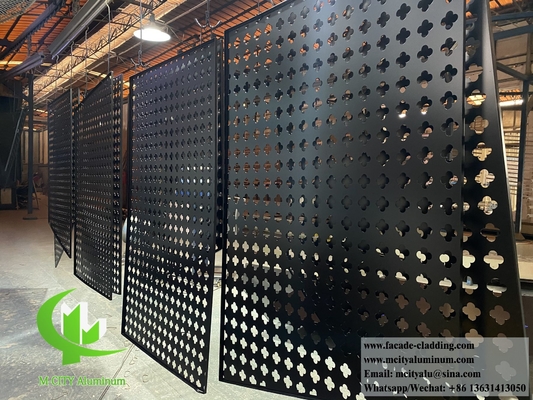 3 mm feuille d'aluminium perforée en poudre enduite en noir architectural pour la décoration de bâtiments