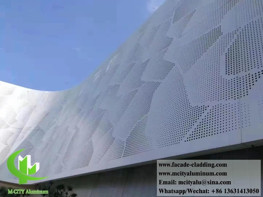Système de façades de revêtement métallique perforé épaisseur 3 mm PVDF