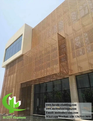 Panneaux d'écran métalliques en maillage d'aluminium perforé pour façades murales