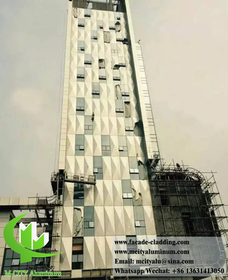 Métal revêtement 3D forme architecturale feuille d'aluminium pour la décoration murale façades système anti-rouille