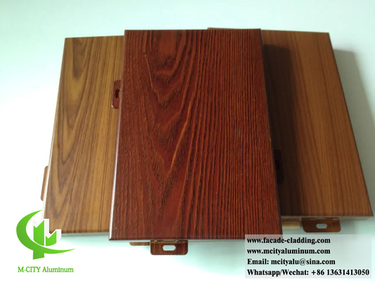 Panneaux muraux métalliques de couleur bois en aluminium massif non ACP, utilisation durable pour la décoration extérieure