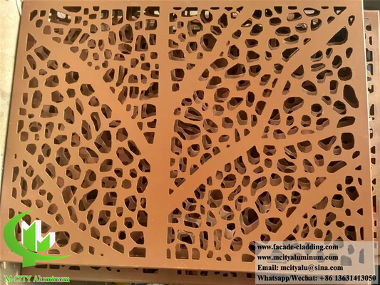 Coupe au laser de matériaux de construction métalliques, panneaux en tôle d'aluminium pour décoration murale