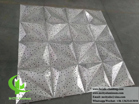 Métal revêtement 3D forme architecturale feuille d'aluminium pour la décoration murale façades système anti-rouille