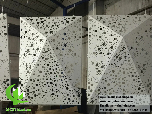 Métal revêtement 3D forme architecturale feuille d'aluminium pour la décoration murale façades système anti-rouille