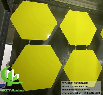 Panneaux métalliques feuille d'aluminium hexagonale pour la façade revêtement de la décoration murale