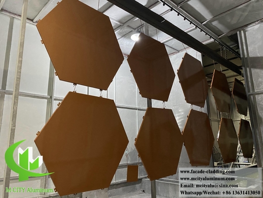 Panneau de mur métallique en feuille d'aluminium hexagonale pour revêtement de façade épaisseur 2 mm